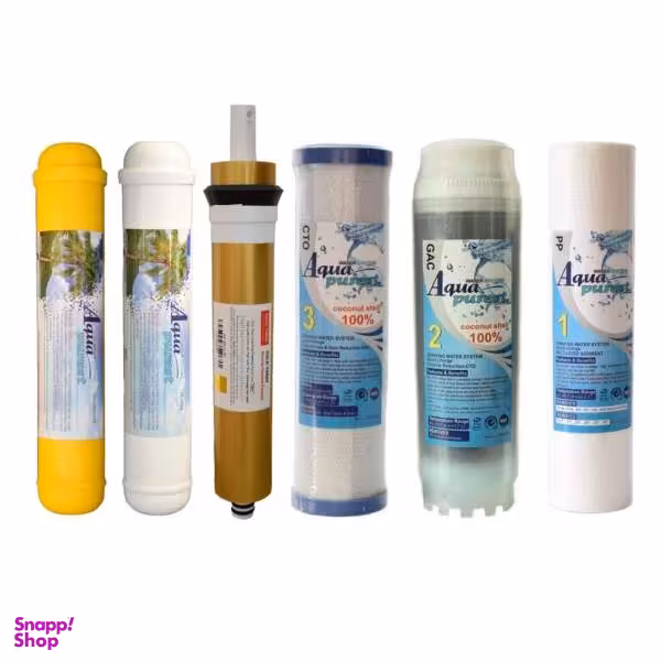 فیلتر دستگاه تصفیه کننده آب آکوا پیورست مدل RO-PAC NEW06 بسته 5 عددی + فیلتر گلد تورای مدل 75G