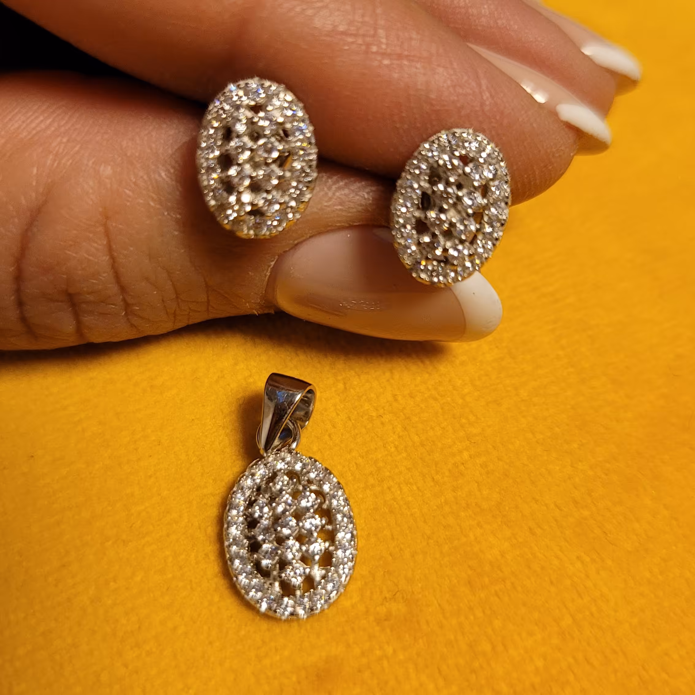 نیم ست جواهر نقره                        