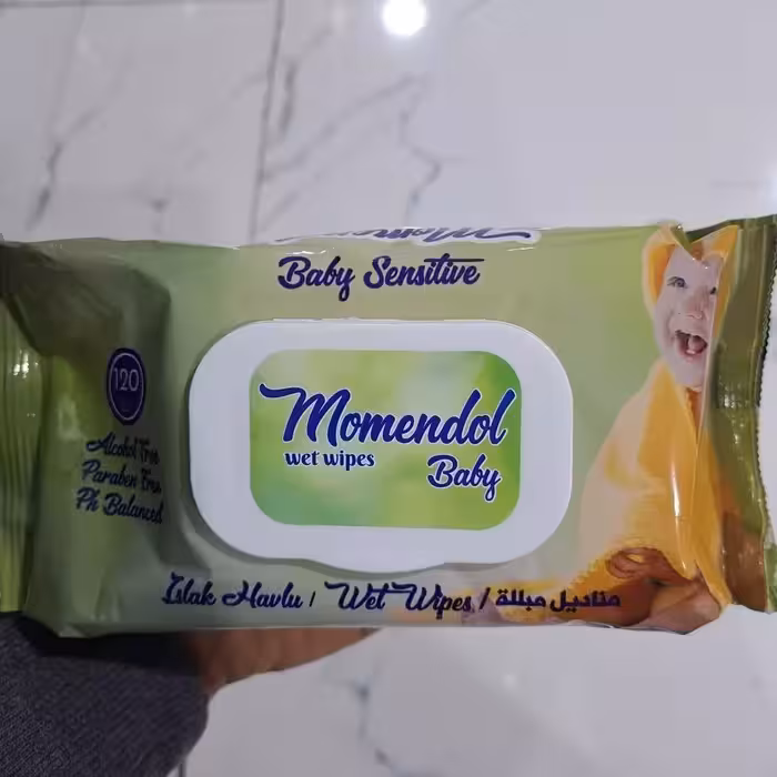 دستمال مرطوب بدون الکل  ترکیه120تایی برای پوست حساس