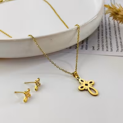 نیم ست استیل طرح صلیب