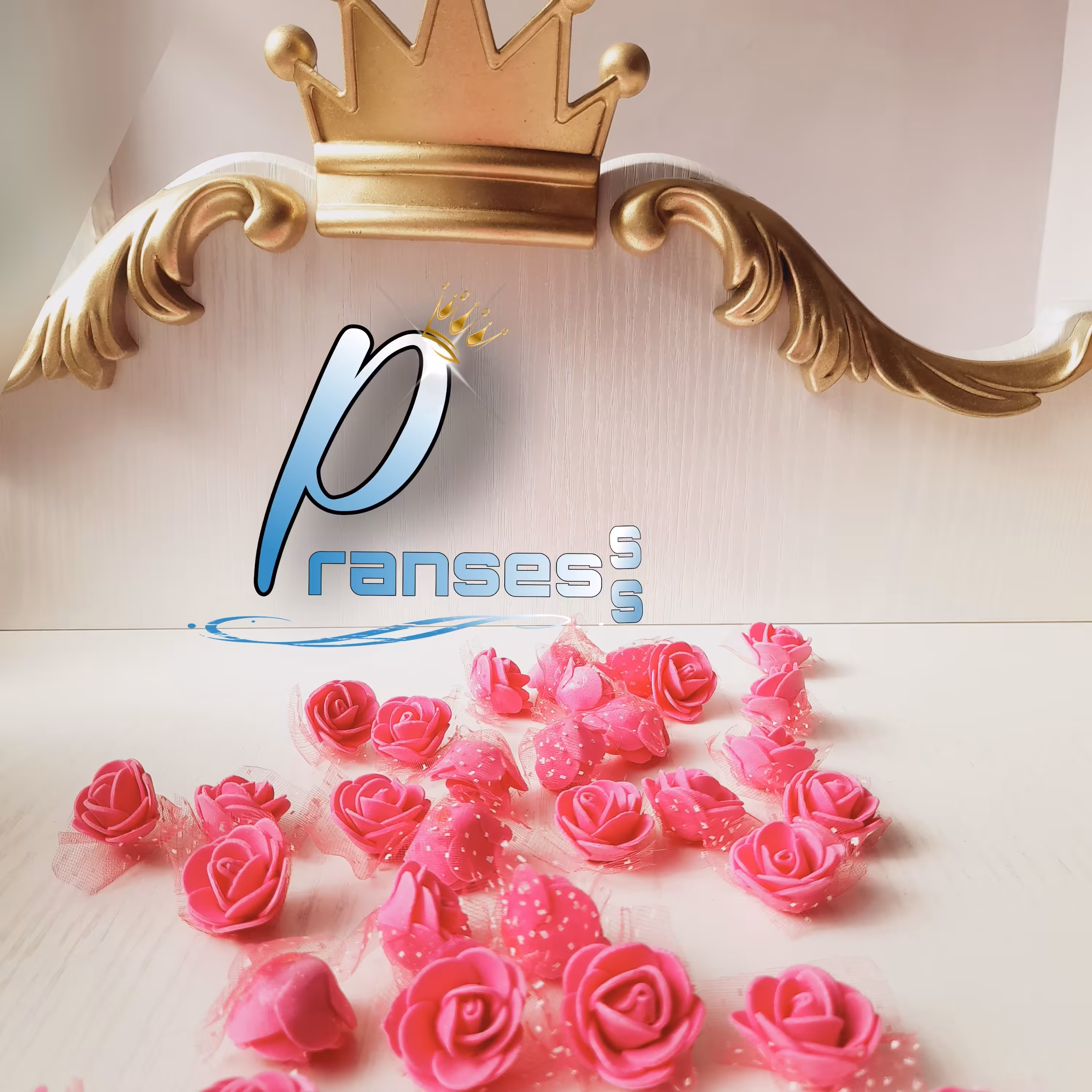 گل فومی توردار بسته 10تایی برای تزیین هفت سین عید (سرخابی)