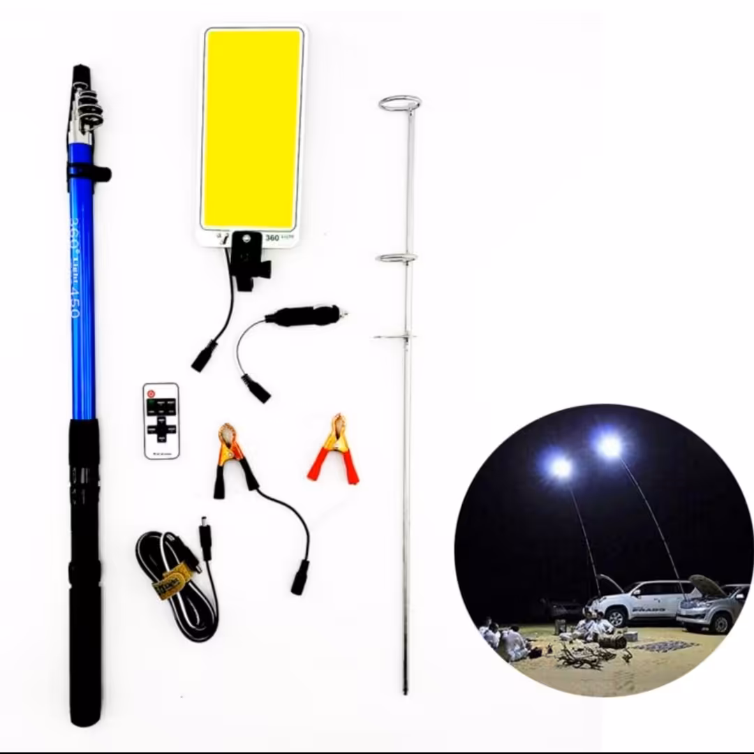 چراغ کمپینگ لنسری مدل  لایت 360 کیف دار  قابل اتصال به باطری خودرو نور سفید .دارای کنترل 