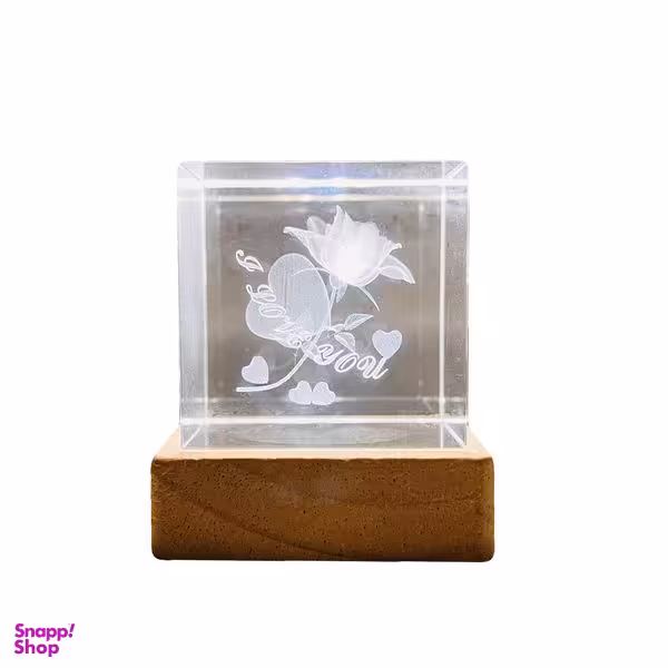 چراغ خواب طرح گوی کریستال مدل گل رز کد JIMI110