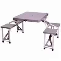 میز و صندلی 4 نفره تاشو همسفر رنگ طوسی مسافرتی