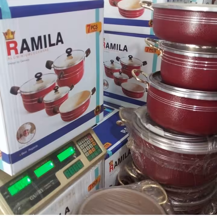 سرویس هفت پارچه دسته طلایی  خرید و قیمت تولیدی قابلمه دسته طلایی تولیدی قابلمه روحی