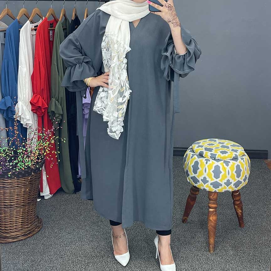مانتو ابروبادی آستین گره