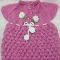 سارافون دخترانه بالاتنه کوتا ه بندکی دو دگمه دستبافت