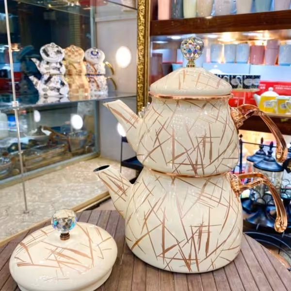 ست کتری و قوری لعابی شاهین