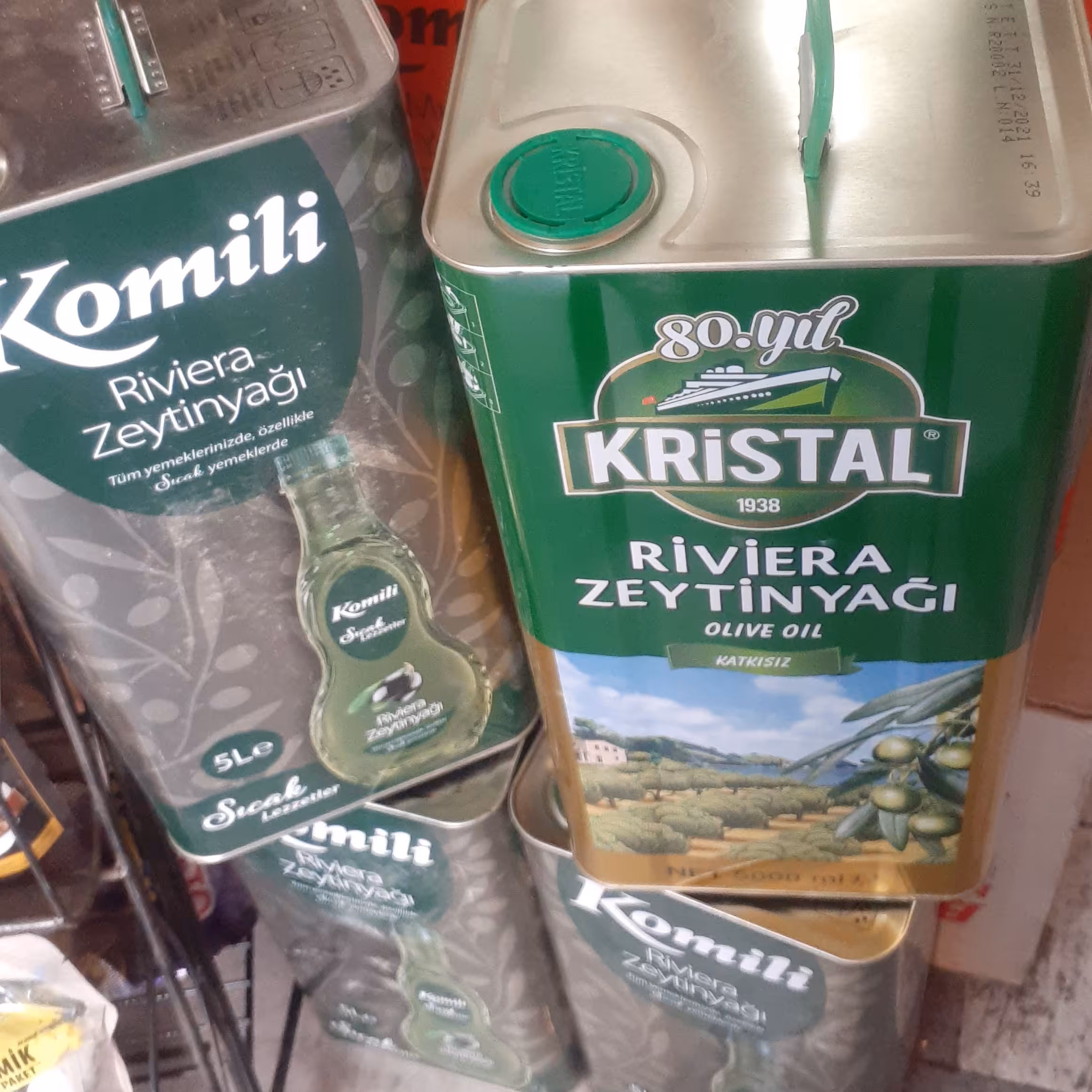 روغن زیتون کریستال ترکیه اصل KRISTAL کالن فلزی 5لیتر