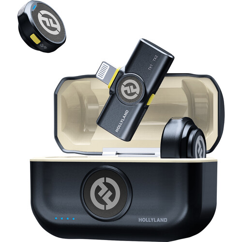 میکروفون بیسیم هالی لند Hollyland LARK M2 DUO 2-Person Wireless Microphone System with Lightning Connector (24 GHz, Shine Charcoal)