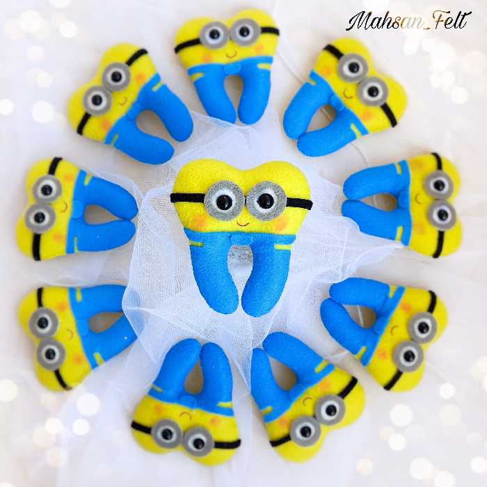 پک ده عددی گیفت نمدی دندونی مینیون