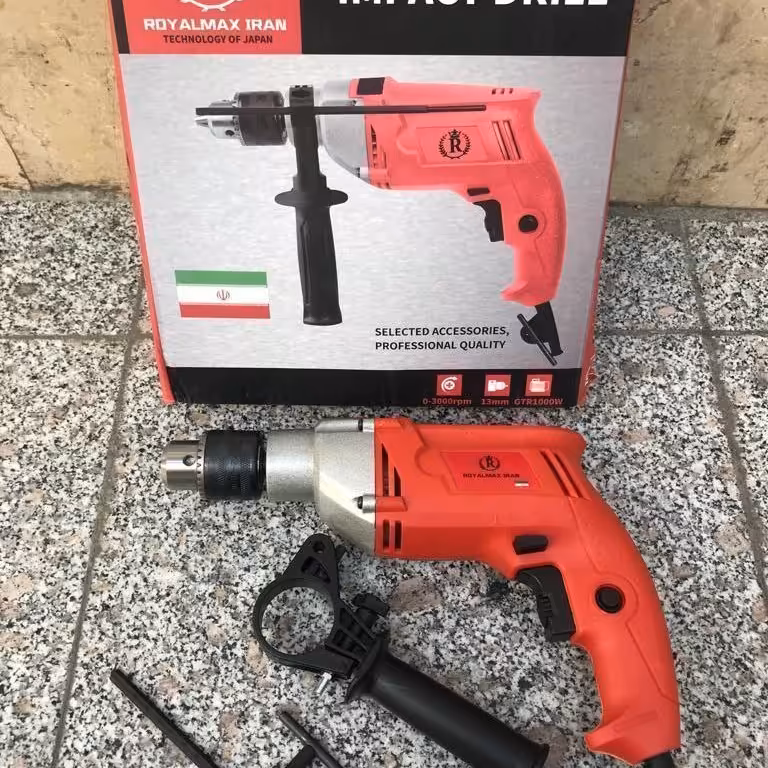 دریل 13 رویال مکس نیم تنه فلز ، گیربکسی، حالت مته و چکشی، کیفیت عالی قدرت بینظیر
