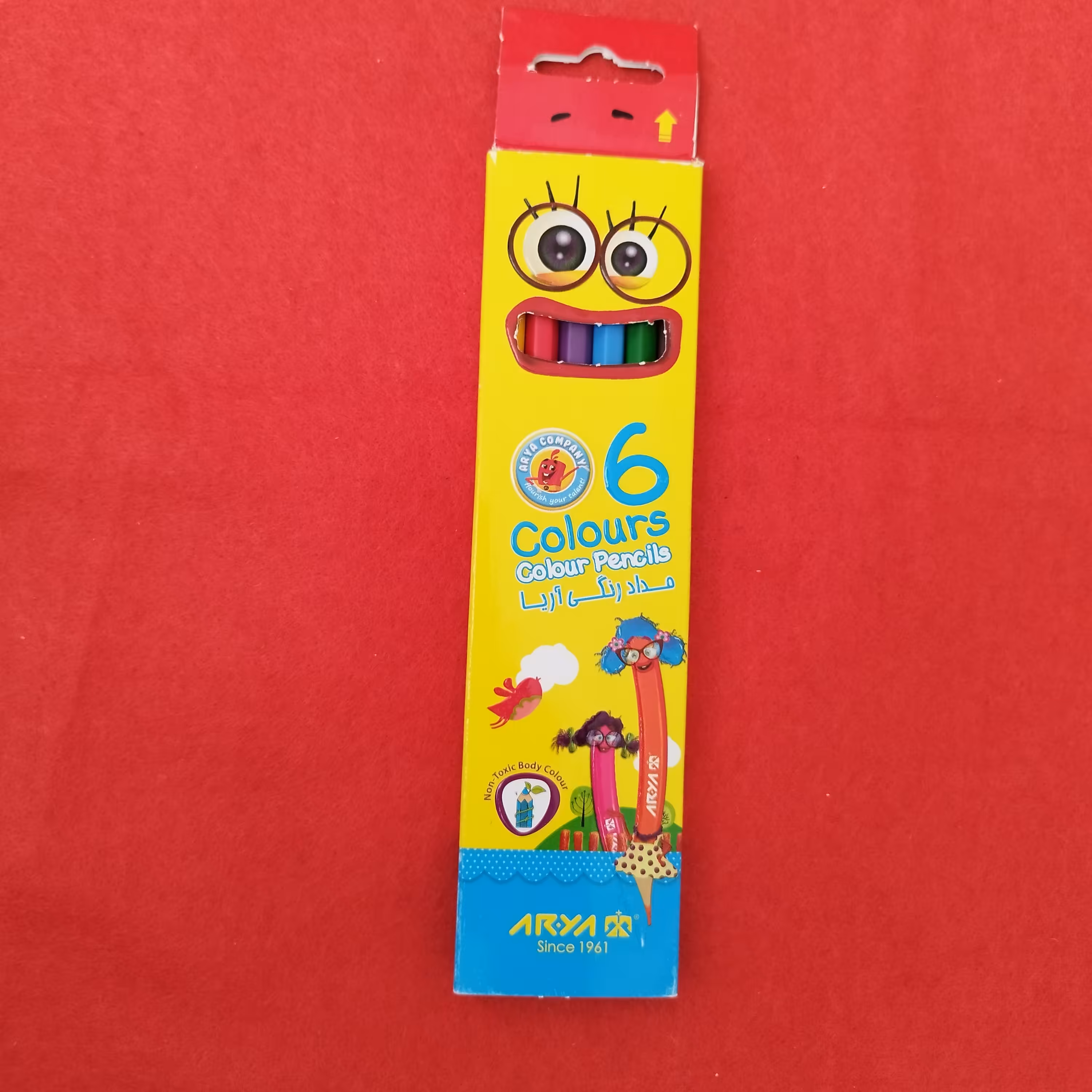 مداد رنگی6 تایی آریا