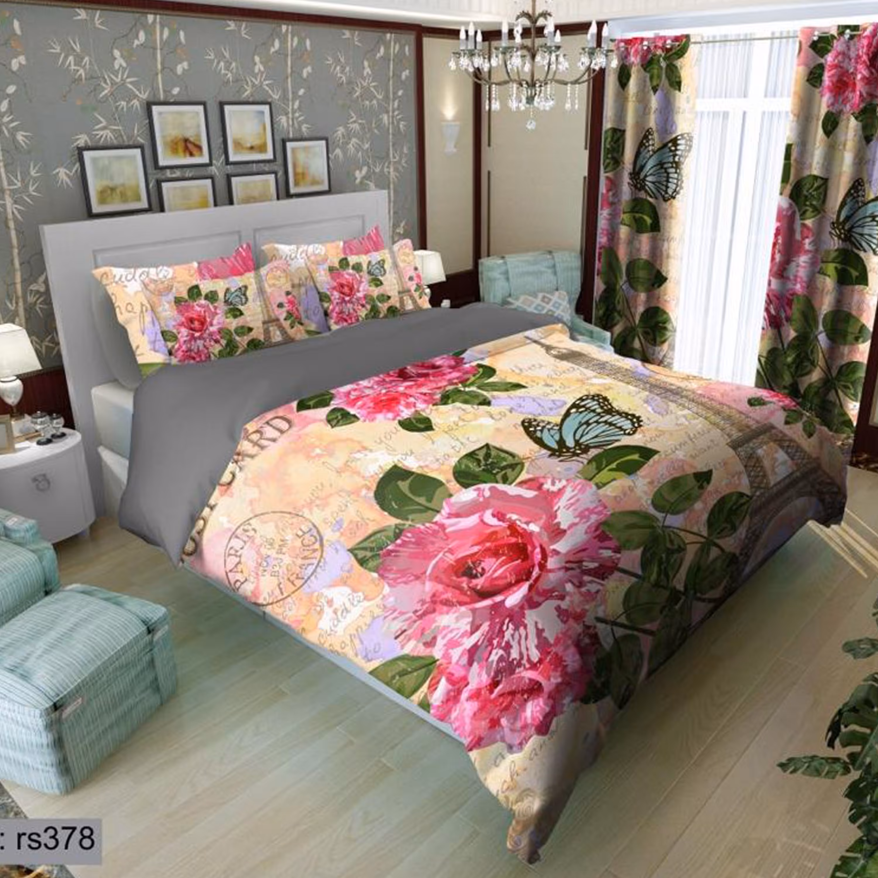 سرویس روتختی 1 نفره تنسل چاپی برندترک لند (Turk Land)  کد rs 378