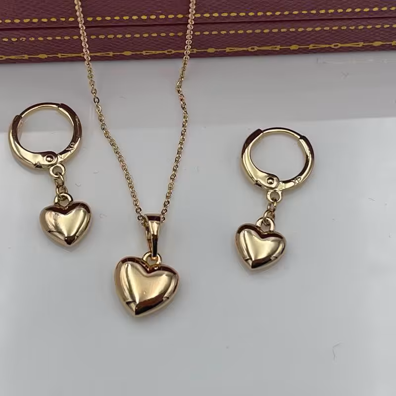 نیم ست قلبی ژوپینگ رنگ ثابت ضد حساسیت