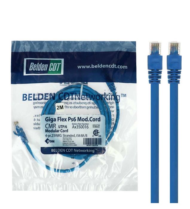 کابل شبکه 2 متری بلدن مدل CAT6