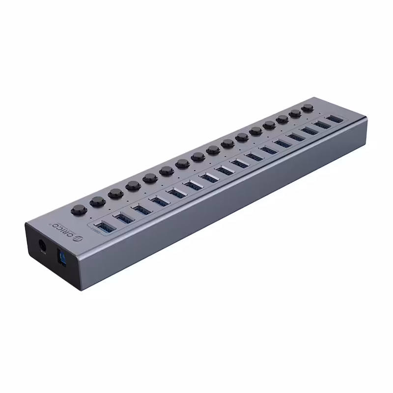 هاب 16 پورت کلیددار USB3.0 اوریکو مدل BT2U3-16AB بدنه فلزی