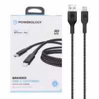 کابل تبدیل USB-C به لایتنینگ فست پاورولوژی مدل P23BRAL12BK طول 1.2 متر