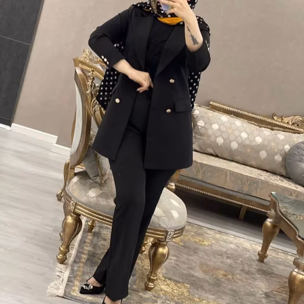 کت شلو ار یقه انگلیسی مدل د نیز