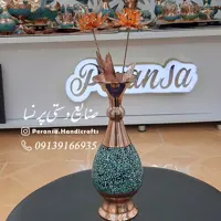گل و گلدان مسی فیروزه کوبی شده برند پرنسا ارسال رایگان