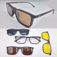 عینک طبی با 3 کاور افتابی کد600