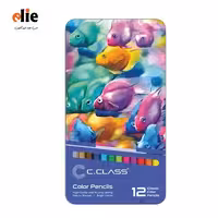 مداد رنگی 12 رنگ سی کلاس جعبه فلزی