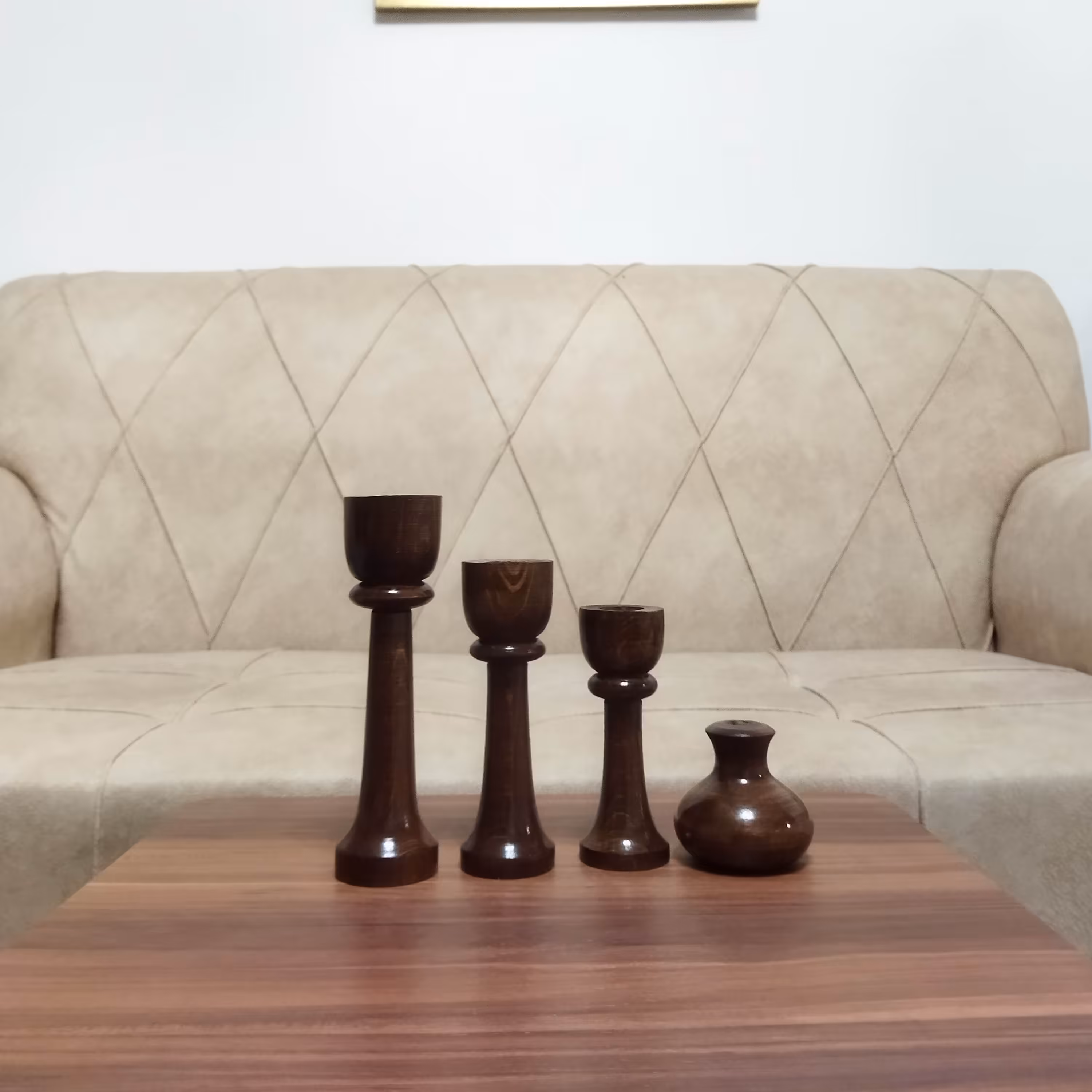 شمعدان چوبی مینیمال