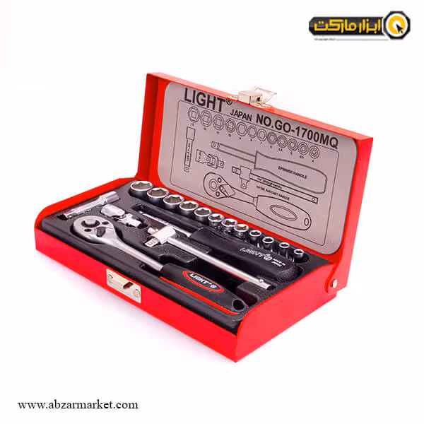 جعبه بکس لایت 17 پارچه 1/4 اینچ مدل GO-1700-MQ