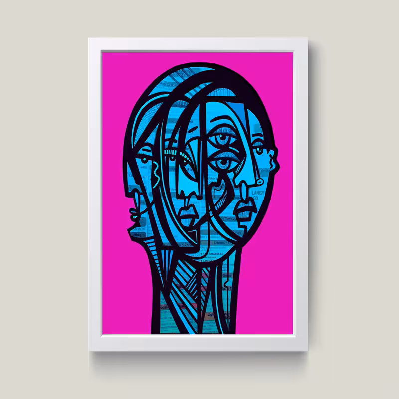 تابلو مدل دکوراتیو چهره در چهره کد G7-40