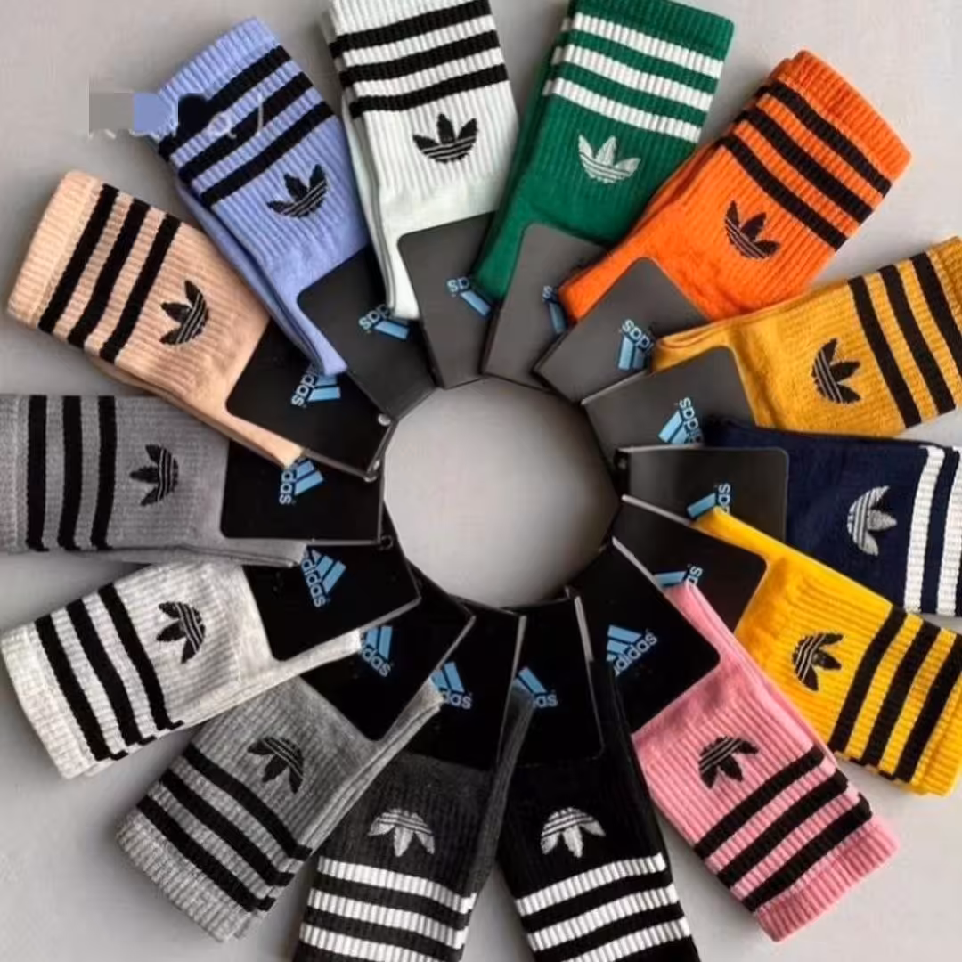 جوراب نخی نیم ساق آدیداس مناسب برای آقایان و بانوان بصورت جین 12 تایی
