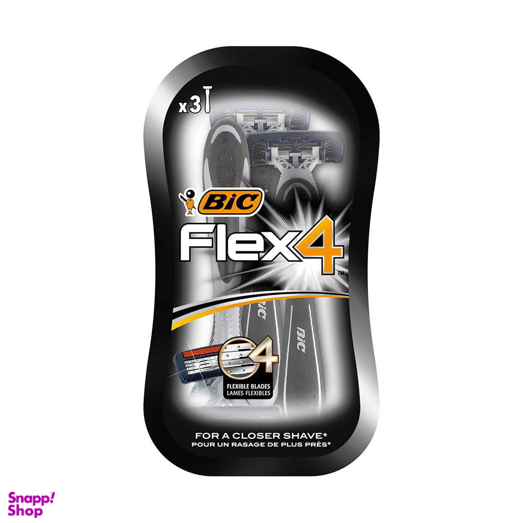 خود تراش بیک (Bic) مدل Flex 4 بسته 3 عددی