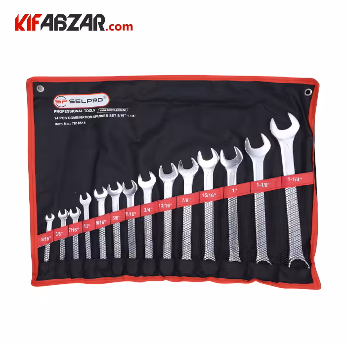 ست  آچار یکسر تخت یکسر رینگی اینچی 14 عددی سل پرو