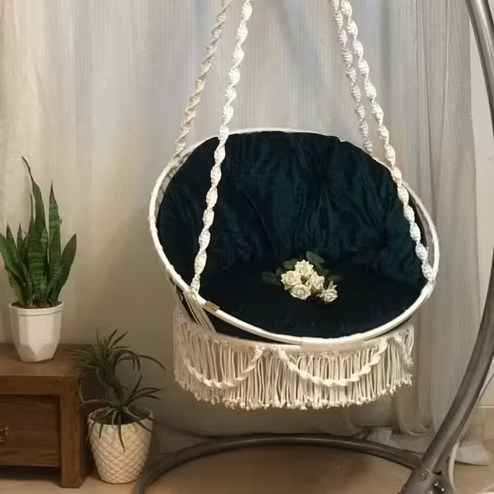 تاب ریلکسی مدرن تکیه گاه دار مکرومه بافی 