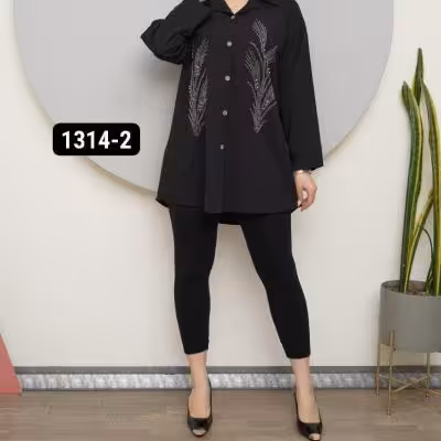 شومیز مروارید دوزی و نگین دوزی سایزبزرگ1314