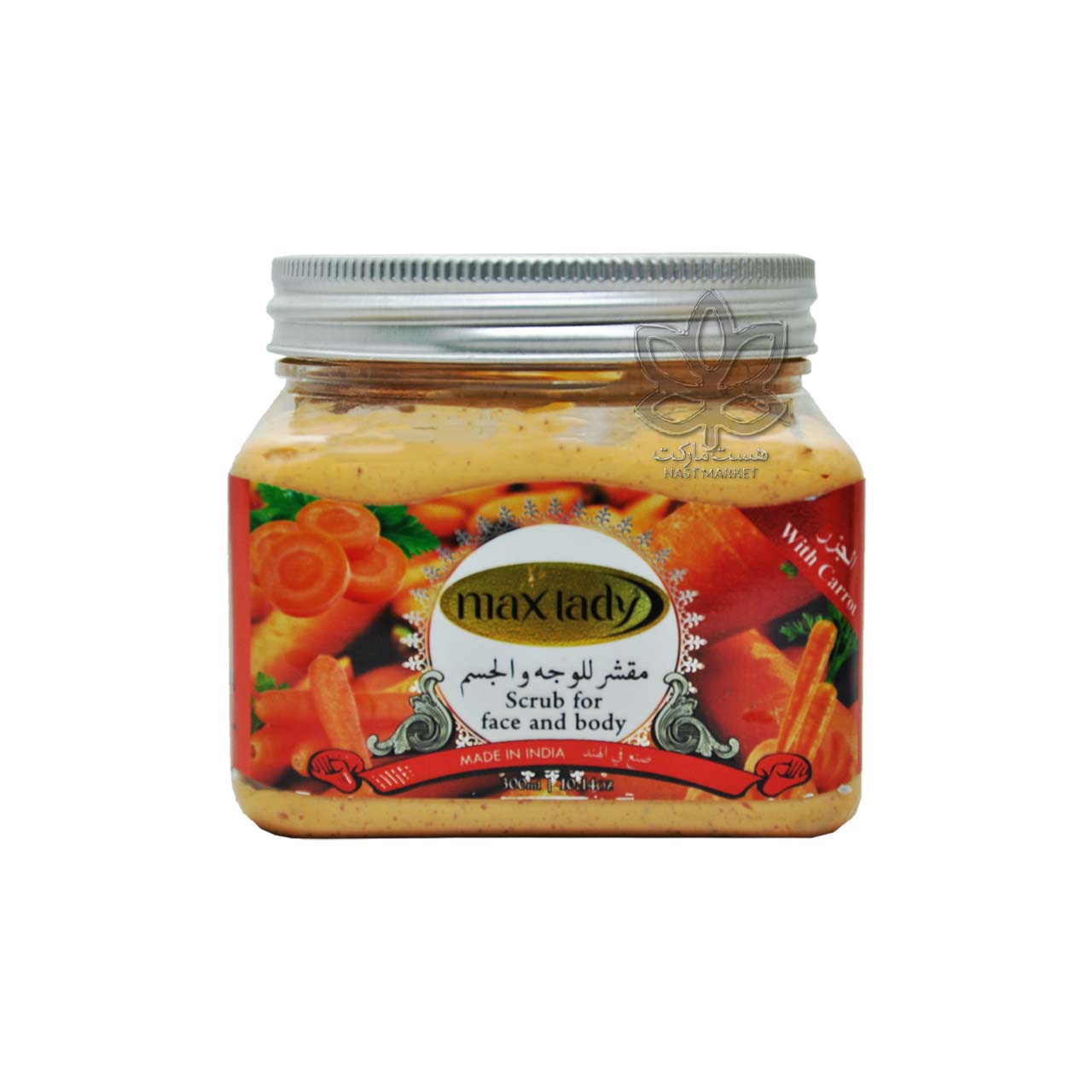 اسکراب شنی هویج ( صورت و بدن ) 300 میل مکس لیدی - max lady