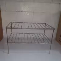 نظم دهنده 2 طبقه کادین رنگ استیل نقره ای  سایز 25 ×35