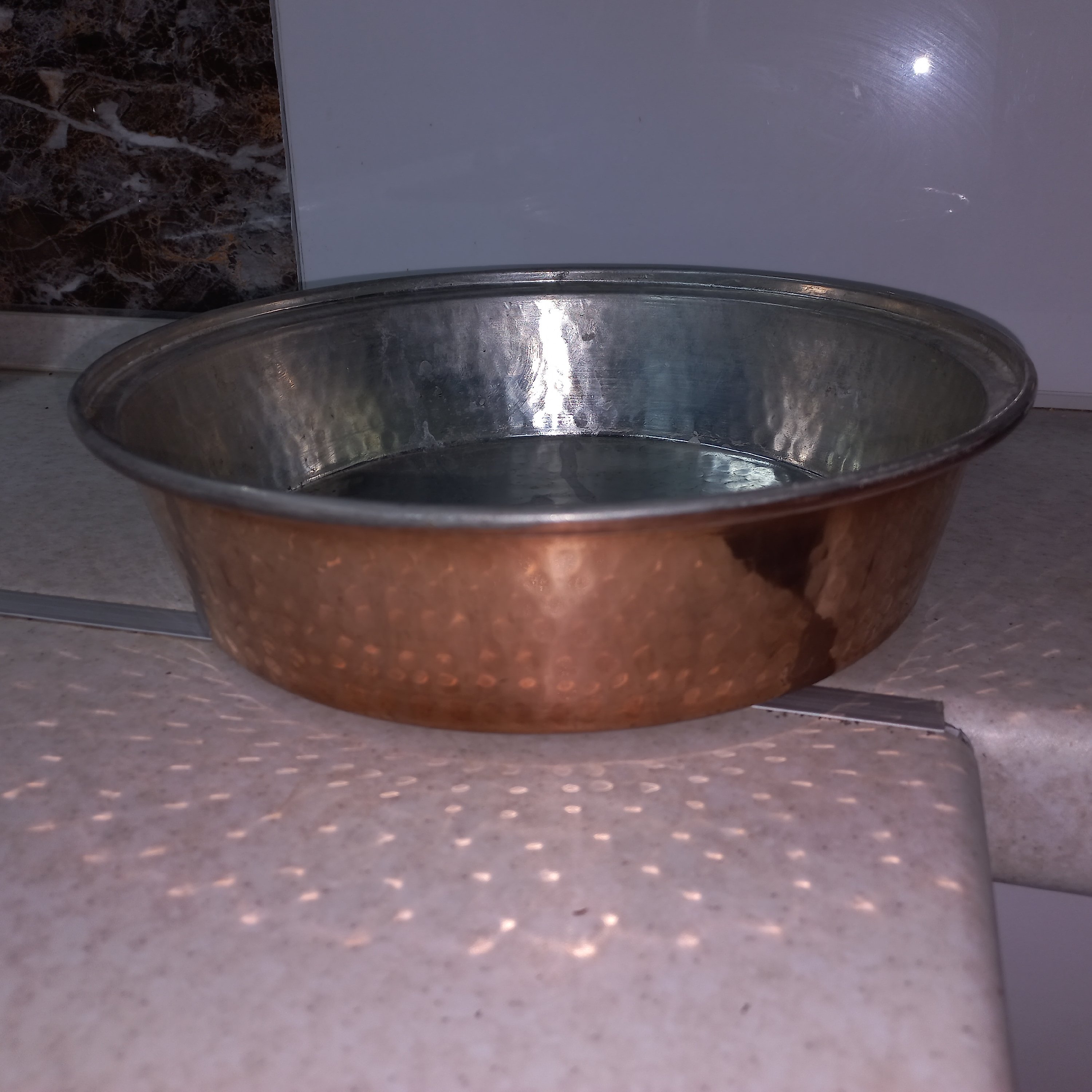 ماهی تابه چکشی بدون دسته مسی سایز1قطر:33