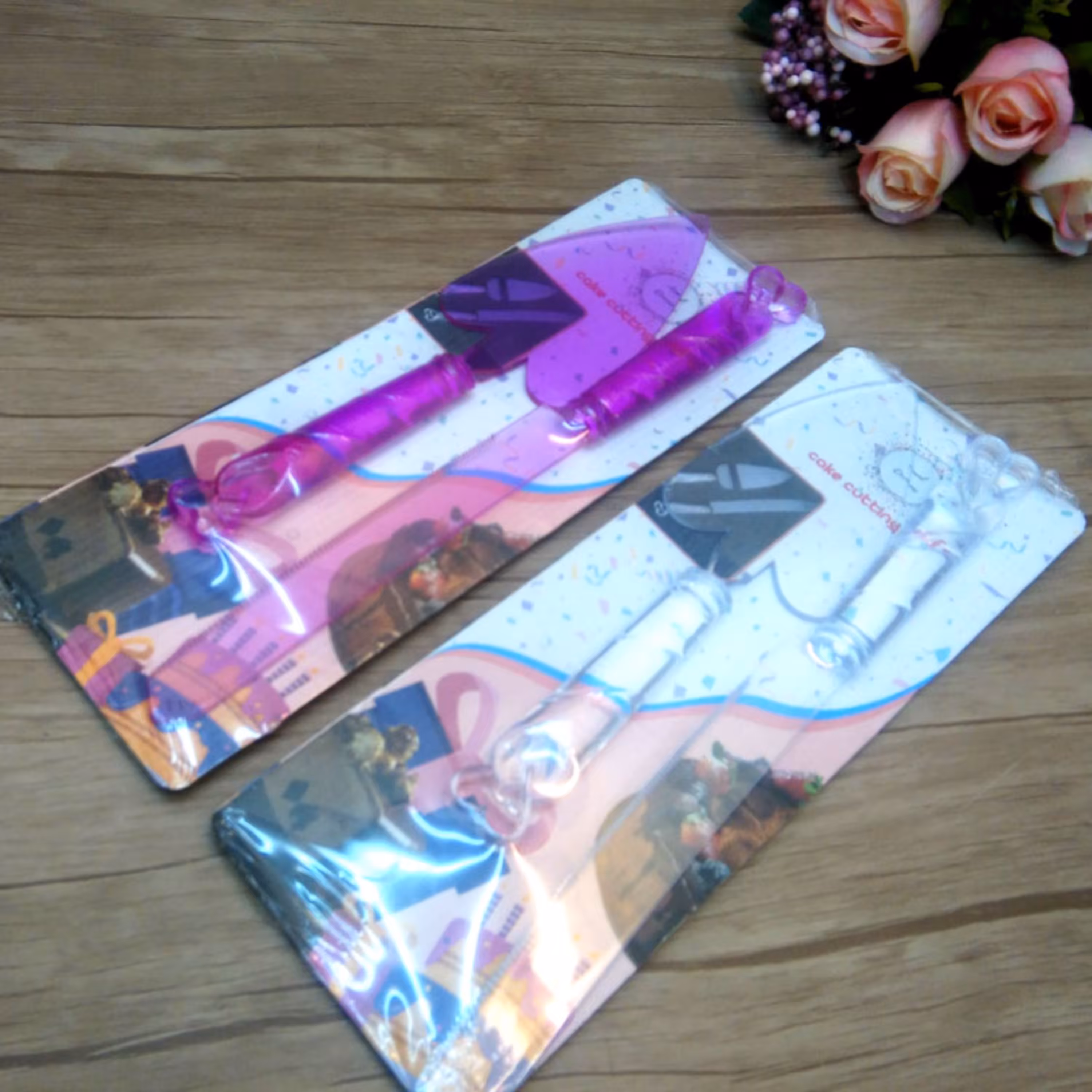 کارد و کفگیر کیک جنس کریستالی(پلاستیک فشرده شفاف)