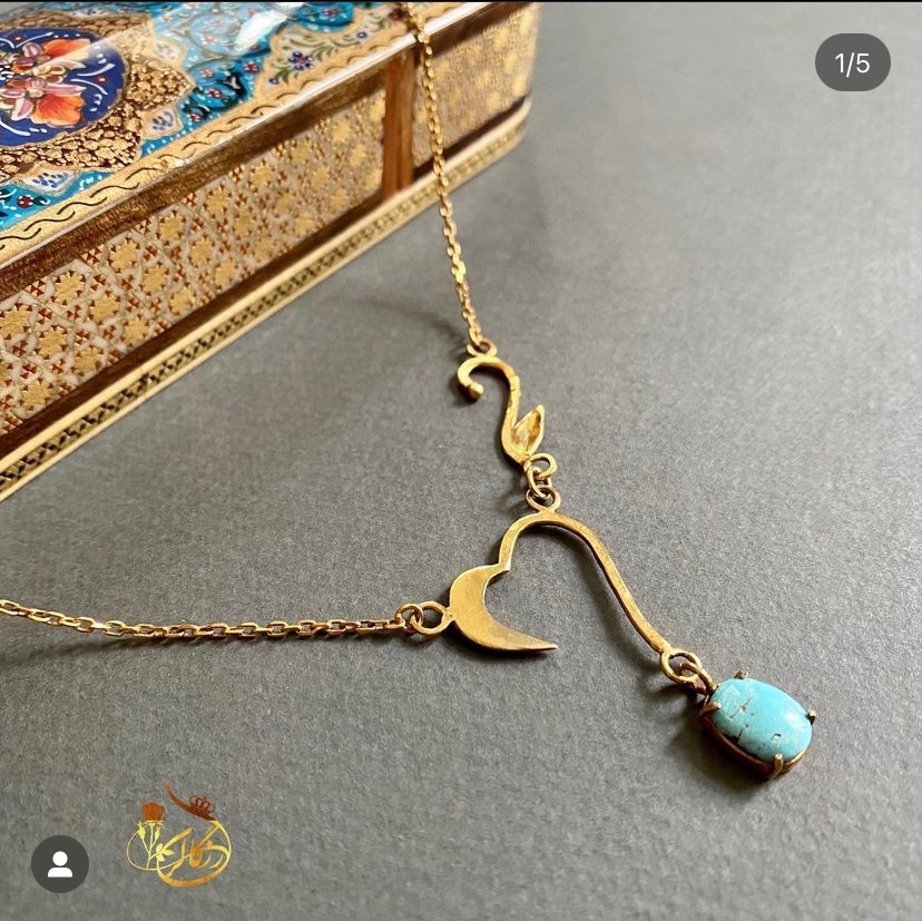 گردنبند نقره 925 دستساز و فیروزه نیشابور کد 921