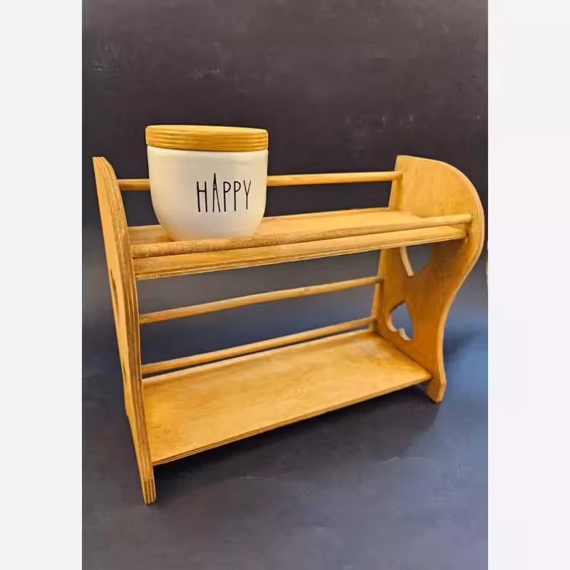 استند دو طبقه قلبی  جنس چوب روس ضد آب  رنگ روغنی با بهترین کیفیت