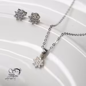 نیمست نقره زنانه طرح گل