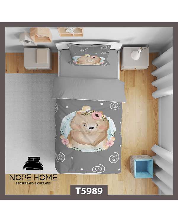سرویس لحاف روتختی کودک یک نفره 5 تکه نوپه هوم Nopehome طرح خرس کد T5989