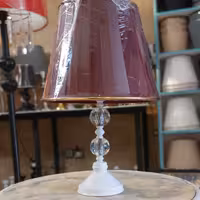 آباژور دو گوی کریستال با رنگ بندی پایه و شید متنوع (پس کرایه)