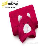 حوله پالتویی کودک سلین طرح گربه سرخابی سایز 10-11
