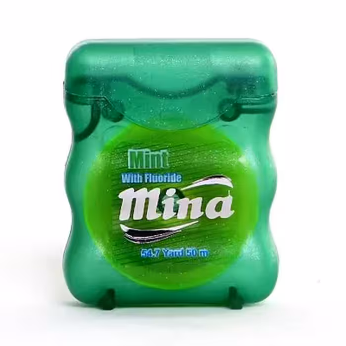 نخ دندان مینا | خرید + قیمت نخ دندان نازک نعنایی مینا مدل MINA STAR