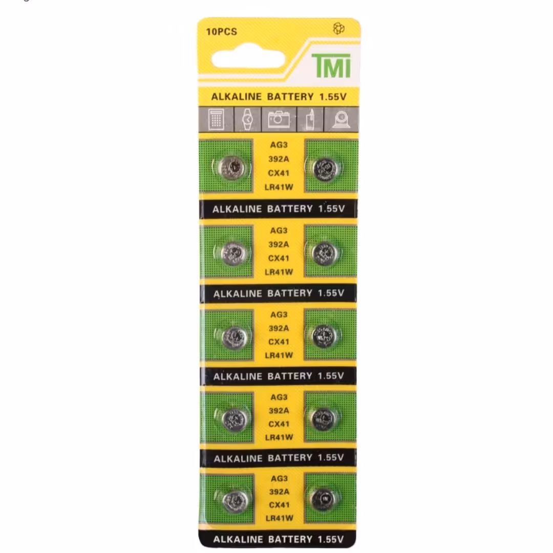باطری باتری سکه ای آلکالاین سایز AG3 بسته 8 عددی