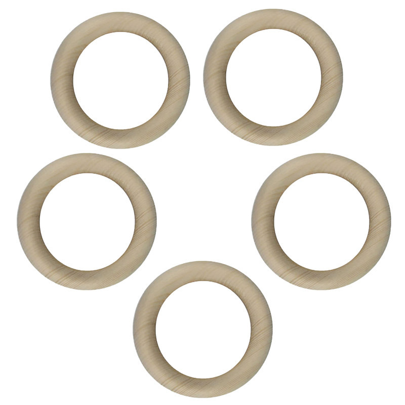 اسلایس چوبی مدل حلقه چوبی مدل 40mm بسته 5 عددی