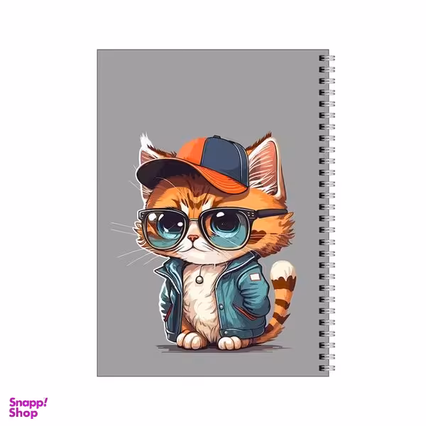 دفتر مشق 50 برگ بامبیلیپ طرح گربه و استایل و عینک کد 5054501