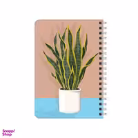 دفترچه یادداشت بامبیلیپ مدل چوبی طرح گلدان سانسوریا کد 3585170