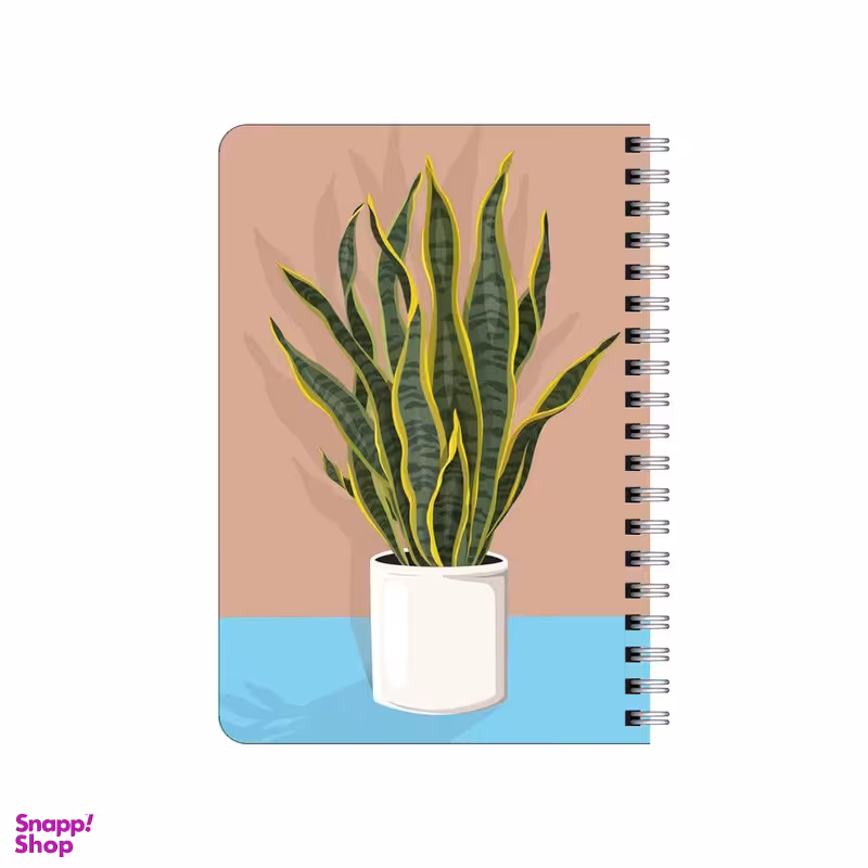 دفترچه یادداشت بامبیلیپ مدل چوبی طرح گلدان سانسوریا کد 3585170